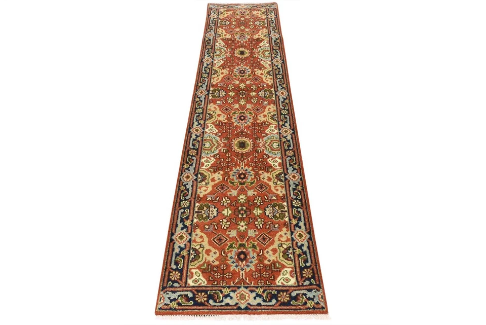 Heriz Runner 2'8'' x 10'2'' Red Wool Traditional Hand-Knotted Oriental Rug - Image 1 of 4