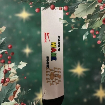 RETRO ARCADE Looking for a gift? a Personalised Novelty white Wank Sock it is secret Santa