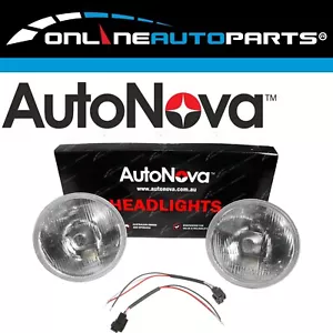 7" Semi Sealed Beam 178mm Round Curved Glass Std Lense Headlight Pair H4 Type - Picture 1 of 7