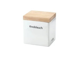 Continenta - Contenitore con coperchio in legno, bianco 14x12x15,5cm - Foto 1 di 2