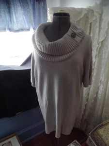 NEW Worthington Woman TUNIC SWEATER 1X cowl neck SHORT SLEEVES NWT - Picture 1 of 11