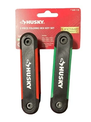 HUSKY 849-118 2-Piece Folding Hex Key Set SAE/MM NEW - Image 1 of 2