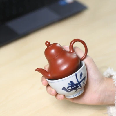 80ml Small Handmade Pot Real Yixing Zisha Zhu Clay Kungfu Tea Pot Porcelain Cup - Image 1 of 4