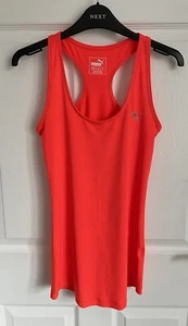 Ladies Bright Orange PUMA Dry Cell Sleeveless Activewear Racer Back Top - Size 8 - Picture 1 of 14