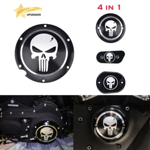 4 Skull Engine Derby Timing Timer Cover For Harley Sportster Iron XL 883 1200 48 - Bild 1 von 12