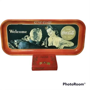Old Fashioned Coca-Cola Tin Playing Card Set 2 Decks Pad Pencil BONUS 1991 TRAY - Picture 1 of 12