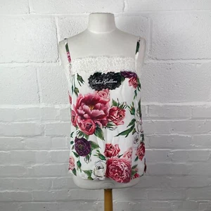 Dolce & Gabbana Floral Print Lace Silk Cami Top BNWT - Size EU44 - Picture 1 of 13