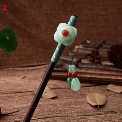 Grampo de cabelo vintage de madeira estilo chinês flor borlas longas - - Imagem 1 de 4