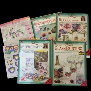 Lot Of Donna Dewberry One Stroke Painting 4 Booklets & 2 Reusable Guides - Picture 1 of 8