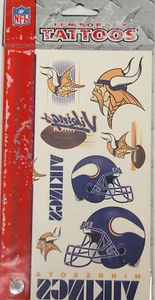 NFL Minnesota Vikings - tatuajes temporales, nuevos - Imagen 1 de 3