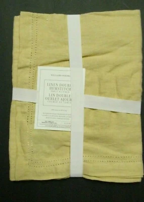 Williams Sonoma NUEVO CON ETIQUETAS Lino Doble Dobladillo Corredor de Mesa #2957244 Dorado Foto 1 de 4