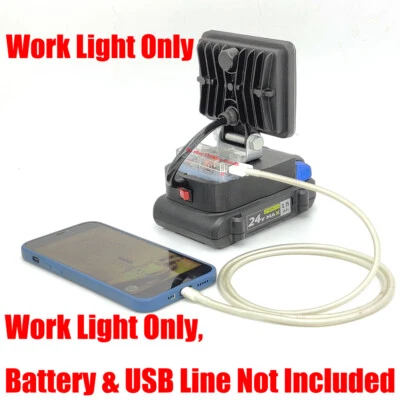 1x LED Work Light for Kobalt 24v System Li-Ion Battery 2280LM- w/USB FAST CHARGE