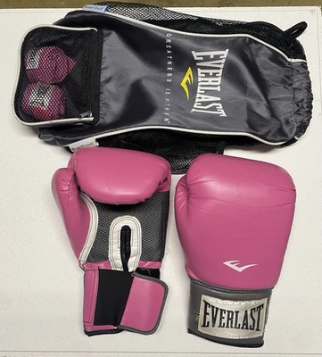 Everlast - Pro Style Women's 14 oz. Pink Training Boxing Gloves, Bag, Hand Wrap - Image 1 of 4