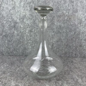 Clipper Schiff geätzte Glaskaraffe Glas mit Stopfen Vintage - Bild 1 von 8