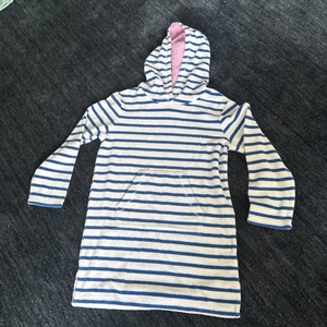 Boden Terry Youth Girls Hoodie Pullover Size 7/8 Blue Stripes - Picture 1 of 4