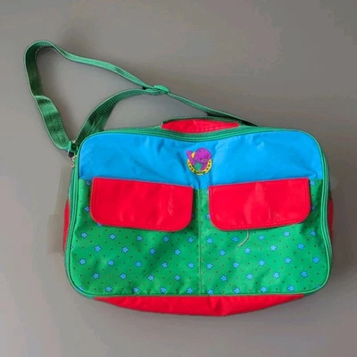 Bolso Mensajero Barney 1993 Vintage Barney el Dinosaurio Rojo Colorblock  Foto 1 de 4