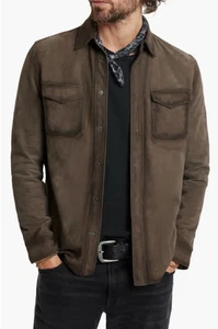 $698 NWT Brand New John Varvatos Izzy Suede Leather Shirt Jacket EU48 US38 - Picture 1 of 11