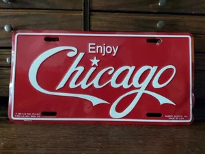 Enjoy Chicago ☆ 1992 Targa latta novità Albert Elovitz Inc. #92H-2718 USA - Foto 1 di 12