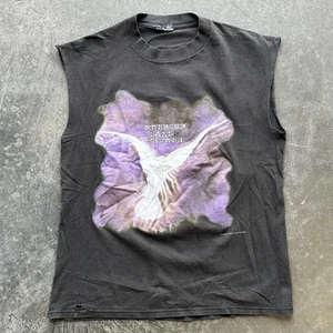 1992 Vtg Emerson Lake & Palmer Sunfaded Concert Tour Cutoff Shirt Sz L - Picture 1 of 7
