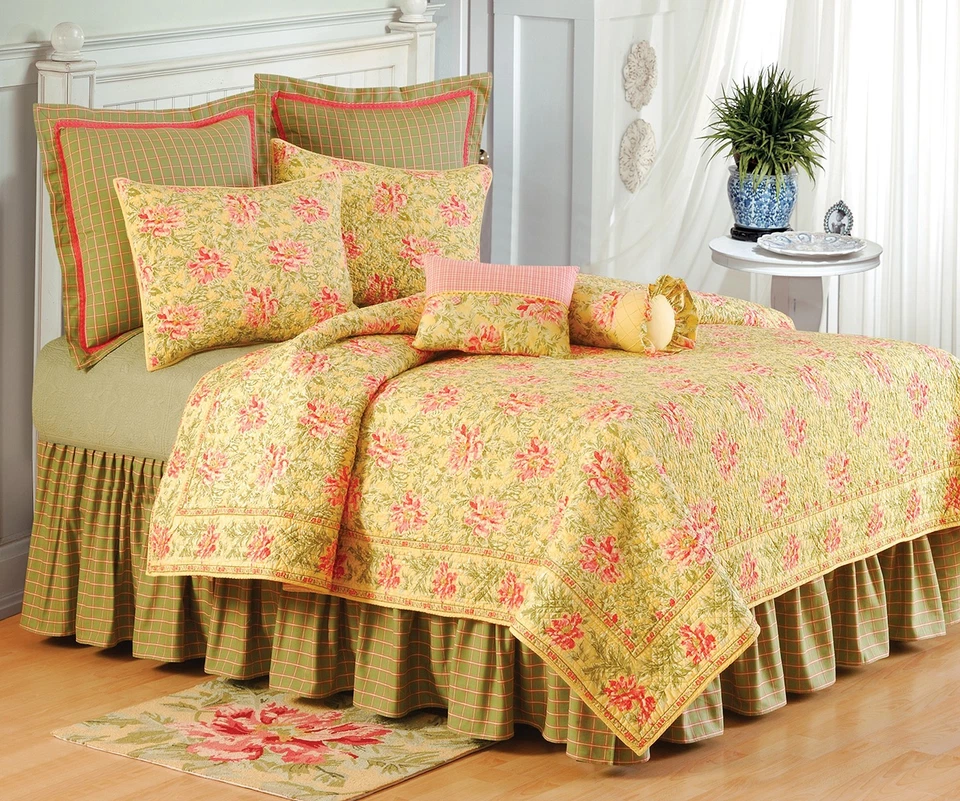 Edredón doble floral rosa amarillo Splendor Foto 1 de 1