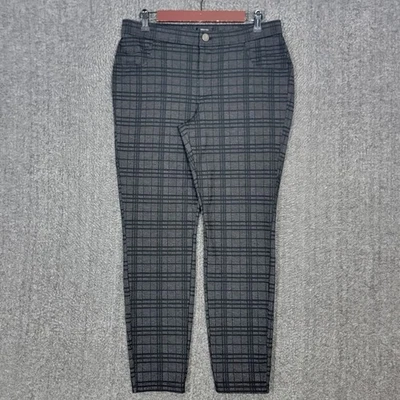 Simply Vera Vera Wang Pants Womens Large Short Gray Black Plaid Skinny Ankle - Image 1 of 4