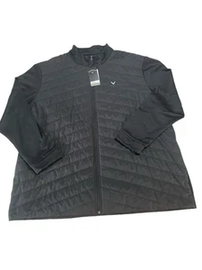 CALLAWAY Golf Men's Chevron Quilted Zip Hybrid Jacket Sz 4XLT Black NWT Big Tall - Picture 1 of 9