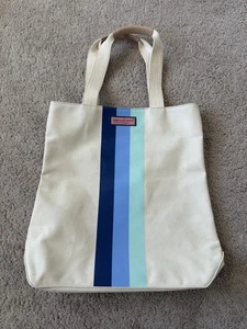 98 $ Neu mit Etikett Vineyard Vines Canvas Beuteltasche schmale Tasche Hortensie dreifarbig Strand - Bild 1 von 12