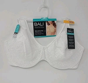Sujetador minimizador para mujer Bali 38DD silueta lisa encaje blanco nuevo con etiquetas - Imagen 1 de 15