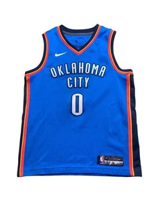 Camiseta deportiva Nike Oklahoma City Thunder #0 Russell Westbrook juvenil mediana azul Dri-Fit - Imagen 1 de 8