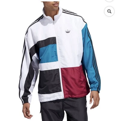 Мужская adidas originals дух негабаритный многоцветный Sports белая куртка размер S - Изображение 1 из 4