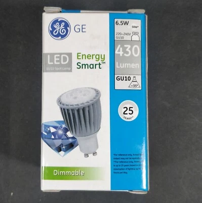 1 x GE LED Downlight Globe Bulb 6W 240V GU10 Cool White 4000K 430Lm Dimmable - Image 1 of 2