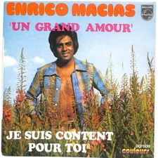 Enrico Macias Un Grand Amour 7" Vinyl Record Single 1971 6009171 Philips 45 EX-