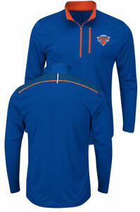 New York Knicks Long Sleeve Half Zip Exclamation Points Mock Neck Wind Shirt