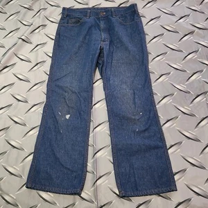VTG 70s 80s LEVIS Orange Tab Flare Boot Denim Jeans Pants Fits 33x28 *Paint* - Picture 1 of 10