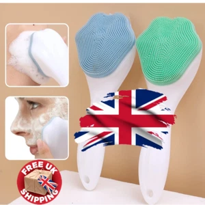Soft Silicone Face Scrubber Brush - Exfoliating Cleanser Blackhead Tool UK - Picture 1 of 14