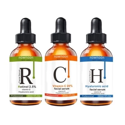 RETINOL + HYALURONIC ACID + VITAMIN E  Anti-Aging Wrinkle - Serum - cream 3-Pack - Image 1 of 4