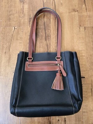 Bolso de Hombro St. John's Bay para Mujer Negro Guijarro Marrón Doble Asa Foto 1 de 4