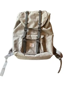 Herschel Little America Backpack Mid-Volume Raven Crosshatch Black Rubber Straps - Picture 1 of 7