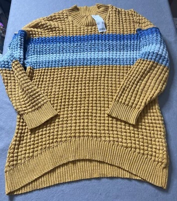 NWT Urban Outfitters BDG Sweater Women’s Medium Max Oversized Waffle Knit Gold - Image 1 of 4