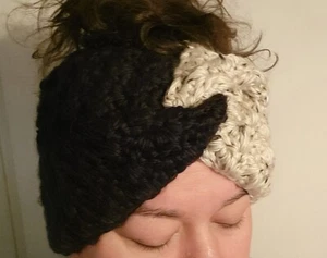Extra Wide Chunky Crochet Turban Twist Earwarmer Headband - Picture 1 of 3