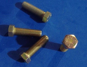 LOT OF 4 GRADE 8 HEX HEAD CAP SCREW 7/16-20 X 1 1/2" YELLOW ZINC HARDENED BOLT - Picture 1 of 2