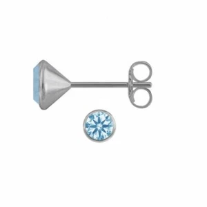 Ohrstecker Ohrringe 3,5 mm aqua 1 Paar 925 Silber m.Zirk. Unisex Damen Herren - Bild 1 von 2