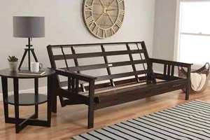 Queen Size Montreal Espresso Wood Futon Frame - Picture 1 of 5