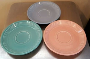 3 Fiesta Saucers 6" - Pink, Green, Blue - Picture 1 of 8