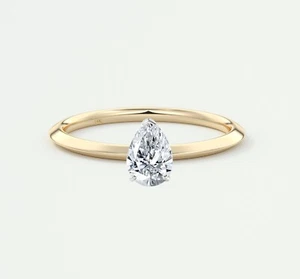 3/4 Ct Pear Cut F/VS Lab Created Grown Diamond Engagement Ring 14K Yellow Gold - Picture 1 of 1