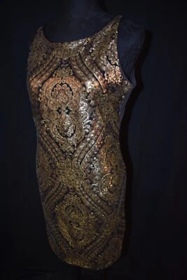 VESTIDO DE NOCHE CORTO SEQUENCE METÁLICO DE XOXOXO TALLA 14 junior Foto 1 de 4