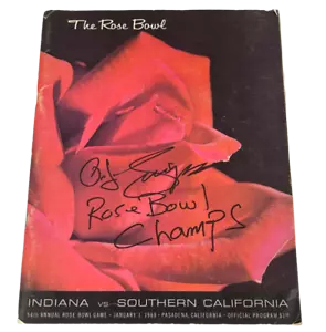 OJ SIMPSON SIGNED 1968 OFFICIAL ROSE BOWL PROGRAM USC INDIANA AUTOGRAPH BECKETT - Picture 1 of 2