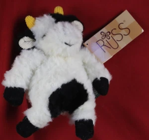 Vintage Russ Farm Friends Cow 5" Plush with Tag Stuffed Animal - Picture 1 of 7