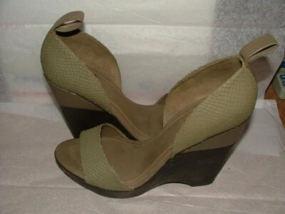 НОВЫЙ WOB 7 ДЛЯ ВСЕХ МУЖЧИН ВИД НА ТАНКЕТКЕ РАЗМЕР 10 М КОЖИ СЕРЫЙ ТВЕРДЫЙ #350 - Изображение 1 из 4