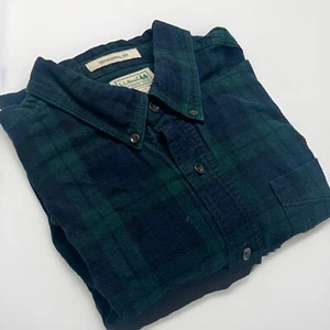 LL Bean Shirt Mens XL Blue Green Scotch Plaid Flannel Outdoor Casual Work - Picture 1 of 8